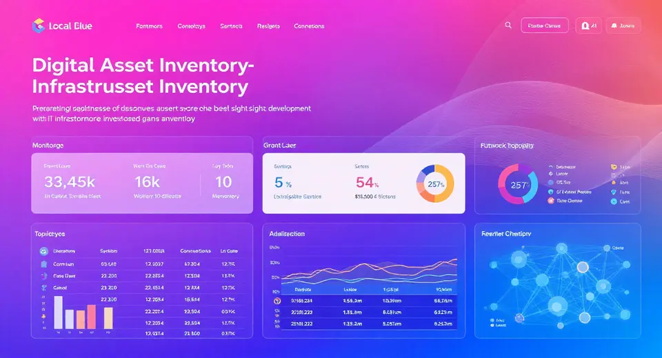 Painel de inventário de ativos com monitoramento da infraestrutura de TI