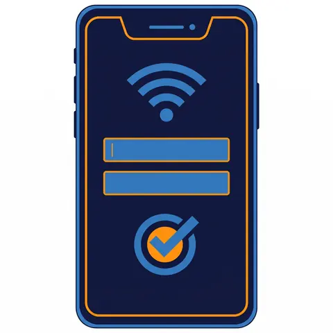 Ilustração de cadastro de acesso Wi-Fi em um smartphone